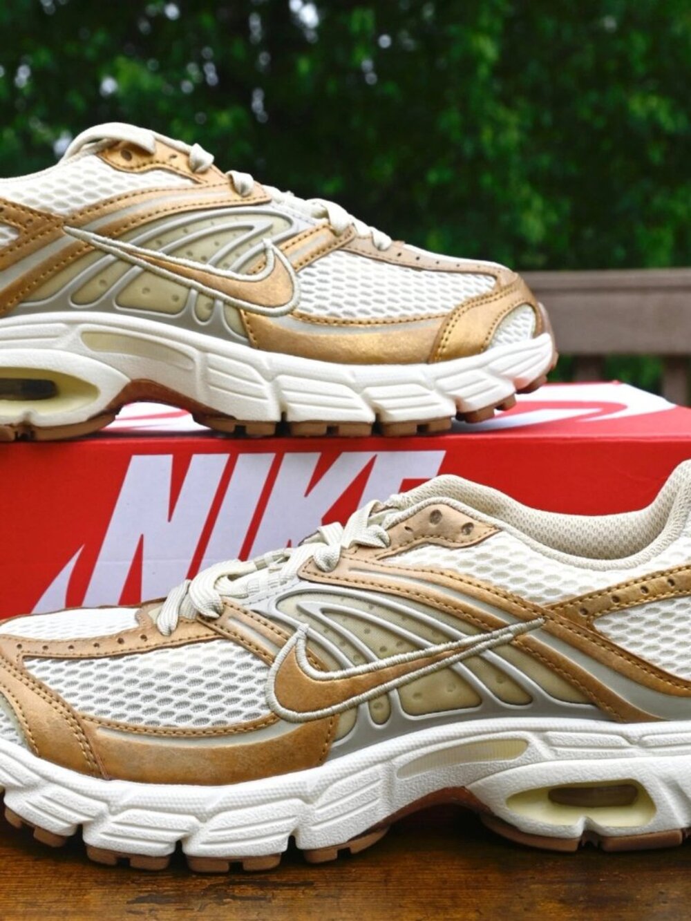 Women's Nike Air Max Moto 2K Shoes -Coconut Milk Metallic Copper Gold IM7374-113